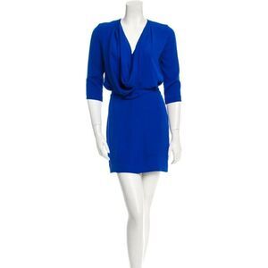 Diane Von Furstenberg Three Quarter Sleeve Silk Mini Dress